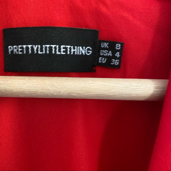 PrettyLittleThing Frill Red Skater Dress - Picture 8 of 9